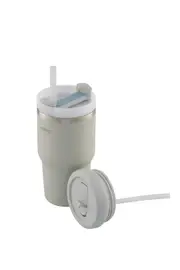 HydroQuench Insulated Smoothie Tumbler With Two Lids (Grey Mist) - 550mL