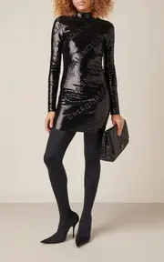 [Balenciaga] Turtleneck Sequin Mini Dress