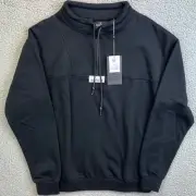 Raw Gear Mens Size M Black Pullover Quarter Zip Fleece Jacket Style NEW