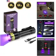 UV Flashlight 395nm Black Light Mini USB Rechargeable Water Resistant Detector