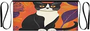 [Joitme] Abstract Cat Orange Purple Server Apron Men, Aprons for Servers, Short Apron, Chef Apron, Abstract Cat Orange Purple-1