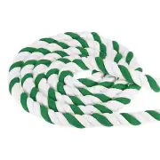 1Inchx10Feet Twisted Cotton Rope 3 Strand Tug of War Rope Green White