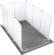 Essenhome Cat Litter Box Enclosure Splash Guard Extra Large 29.8L × 20.3W x 16.5H inch with Cat Litter Mat Easy Clean,NOT Included in Stainless Steel Litter Box and Metal Litter Scoop
