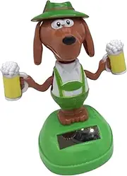 Solar Powered Bobble Head Dog Toy - Dashboard Dancing Dog Wobble Figure, Cute Car Decoration | Fun Car Bobblehead for Kids with Moving Head for Desk, Office, Auto Interior, Gift Idea