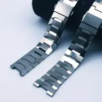 在飛比找Yahoo!奇摩拍賣優惠-鎢鋼錶帶老款本色直圓拉八凹口22.5*9男18*9喇叭11.