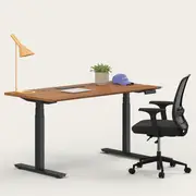 Recess Ergo Bundle | Ergonomic Chair Desk | Home Office Furniture Packages, Night / Large - 150W x 75D (cm) / Walnut/Black