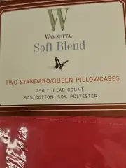 Wamsutta Standard/Queen Pillowcases Set Soft Blend 250 Thread Count Fuchia NEW