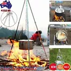 Outdoor Fire Pit Bowl Round Hanging BBQ Tripod Grill Camping Heater Stand