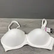 NWT Playtex Secrets Balconette Full Figure Wireless Bra 4824 Size 38 D White