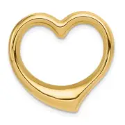 14K Polished Heart Chain Slide Necklace