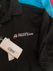 Pilot Flying J Truck Care black golf polo Shirt men's adult Large NWT NEW