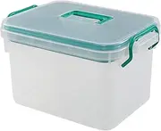 Readsky Plastic First Aid Storage Box, Medical Box Clear, 2 Layers with Compartments