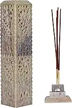 Handmade Stone Incense Stick Holder | Unique King Size Long Tower Burner | Camphore - Tealight - Dhoop Batti - Candles Holder for Yoga, Meditation and Home Decor. (Elephant)