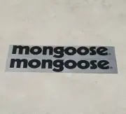 Mongoose 7x1.5" pre cut black / silver quality weather proof sticker 2pcs