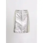 Nicola Foil Leather Skirt