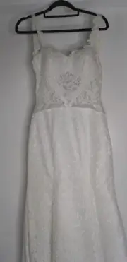 Wedding Dress Size 10 White Lace Backless Tulle Train New With Tags