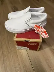 Vans Classic Slip-On White Shoes Youth/Kids Size 13