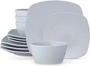 Noritake GOG Swirl 12-Piece Square Set in Grey