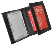 New Mens Trifold Genuine Leather Wallet Billfold Credit Card ID Window