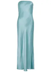 Bec & Bridge Moon Dance Strapless Satin Maxi Dress - Teal - 12 (UK12 / M) 12 (UK12 / M)