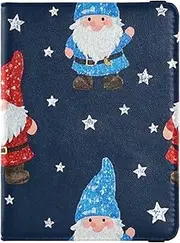 [Amooorous] Cartoon Sequins Merry Christmas Dwarfs Leather decorative passport book holder Travel Documents Organizer Protector Card Holder Passport Case Waterproof, Cartoon sequins Merry Christmas dwarfs, 1 size