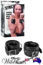 NEW Strict Locking Padded Wrist Cuffs, Cuffs/Restraints/Gags, Bondage