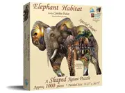 SunsOut Elephant Habitat Shaped Jigsaw Puzzle 1000 Pieces (SUN95769)