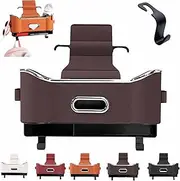 Cimario Car Seat Storage Box, 2025 New Multifunctional Car Seat Back Storage Box, Multifunctional Car Logo Seat Back Storage Box, Back Seat Storage Box, with 2 Drink Cup Holde (Coffee)