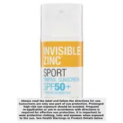 Invisible Zinc Sunscreen 4 Hour Water Resistant SPF50+ 100ml