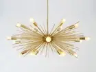 Mid Century Modern Handcrafte Gold Brass Chandelier 18 bulb Sputnik Urchin Light