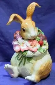Brand New in Box Fitz and Floyd Rabbit Halcyon Cookie Jar Easter Bunny Gorgeous