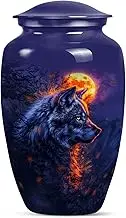 Wolf Urns - Purple Urn for Ashes for Women & Men - 10 Inch - Urns for Human Ashes Adult Man - Cremation Burial Urn for Adult Human Ashes