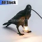 BLACK Bird Table Lamp Resin Crow Desk Lamp Bedroom Light Fixtures decoration NEW