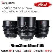 7artisans 25mm 35mm 50mm T1.05 APS-C Cine Lens for Sony E Canon RF Fuji X M43 L