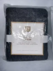 POTTERY BARN TEEN BENSON SHAM STANDARD GRAY/BLACK NEW W/TAGS (ONE SHAM)