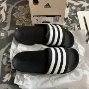 Big Kid's Adidas Adilette Shower K Slides Core Black/Cloud White Size 3 (G27625)