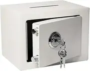 Safe Box Steel Security Safe And Lock With Electronic Keypad Fireproof Home Dual System Secure Cash Jewelry(White with hole)