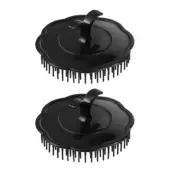 2 Pcs Scalp Brush Handheld Massager Hair Miss Shampoo Plastic Scrubber