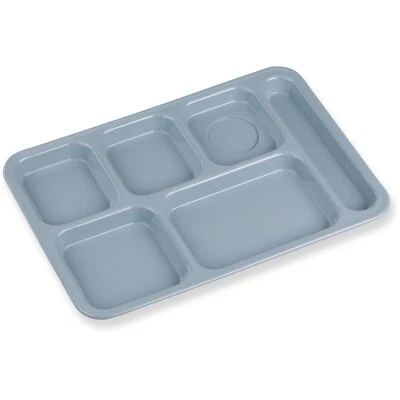 Carlisle Right Hand 6 Compartment ABS Tray 10" x 14.5" - SLATE BLUE