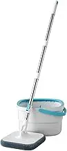 Spin Mop and Bucket Kit, Mop with Wringer, Separates Dirty and Clean Water, Microfiber Pads,Suitable for Wooden Floors, Tile Floors, Marble