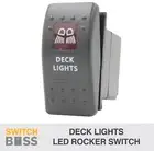 Rocker Switch DECK LIGHTS - Red - LED 4x4 Toggle Boat Caravan Marine 12v