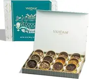 VAHDAM, Bloom - Assorted Tea Gift Sets (12 Loose Leaf Tea) Tin Caddy Presentation Box | Gluten Free, Non GMO | Gifts for Him and Her