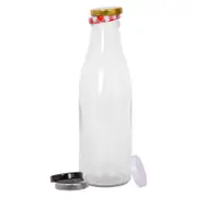 Argon Tableware Glass Water Bottle with Metal Lids - 960ml