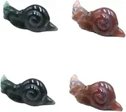 Kisangel 2sets Mini Snail Statue Garden Decor Tiny Snail Ornament for Micro Landscape Home Decoration 2pcs*2 Random Color