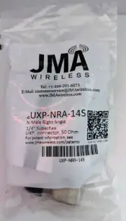 JMA UXP-NRA-14S N Male Right Angle Connector for 1/4” Superflexible Cable