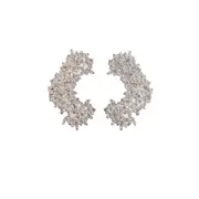 [JIL SANDER] Silver-Plated Zirconia Earrings Silver