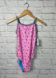 NEW Dolfin Uglies Girls Pink Bumble Bee Print Swimsuit Size 16