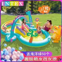 在飛比找樂天市場購物網優惠-充氣游泳池 家庭游泳池 INTEX嬰兒童充氣游泳池家庭大號海