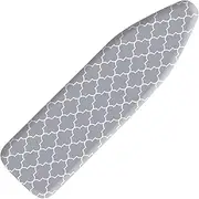 Sonicefit Ironing Board Cover Pad, 56x135cm Standard Ironing Board Pads with Elastic Edge & Fastener Strape, Scorch & Stain Resistant Cotton Ironing Covers with Thick Padding (Printed Grey, 56x135cm)
