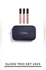 CHANEL Holiday Gift Set 2023 Always Brilliant ROUGE COCO LIPGLOSS TRIO Navy Bag